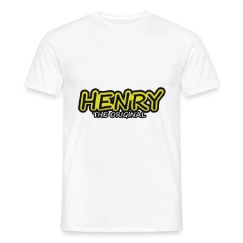 Henry T-Shirt Name Child Birthday Gift - Men's T-Shirt - white - Front - AI Model Male 178 dark (178cm)