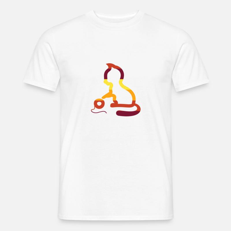 Katze - Männer T-Shirt - Weiß