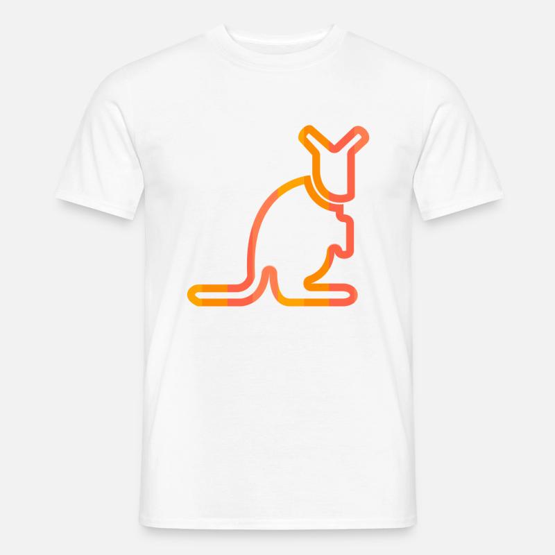 Känguru - Männer T-Shirt - Weiß