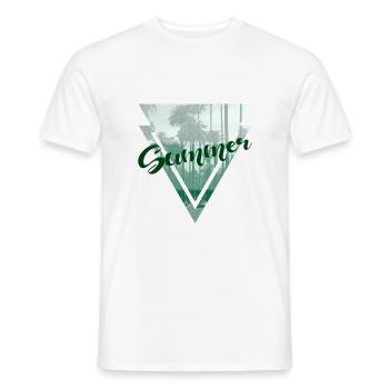Sommer - Männer T-Shirt - Weiß - Vorne - AI Model Male 178 dark (178cm)