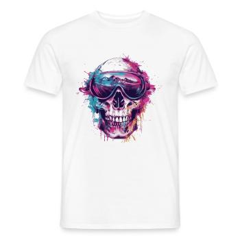 Ski Totenkopf Skibrille Skull - Männer T-Shirt - Weiß - Vorne - AI Model Male 178 dark (178cm)