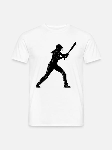 Cricket Frau Symbol - Männer T-Shirt - Weiß
