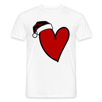 Coeur Noël - T-shirt homme - blanc - Devant - AI Model Male 178 dark (178cm)