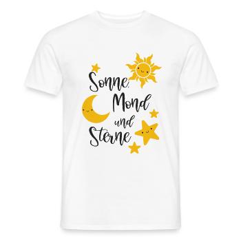 Sonne Mond und Sterne - Männer T-Shirt - Weiß - Vorne - AI Model Male 178 dark (178cm)