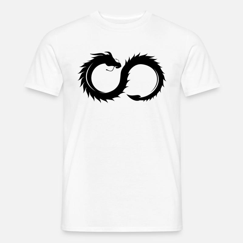 Drache unendlich - Männer T-Shirt - Weiß