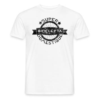 Bicicletta Super Domestique Retro Bike Bicycling - Men's T-Shirt - white - Front - AI Model Male 178 dark (178cm)