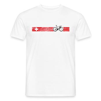 Cyclist Flag Switzerland Swiss CH Bike Racing - Men's T-Shirt - white - Front - AI Model Male 178 dark (178cm)