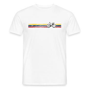 Cyclist Flag Colombia Colombian CO Bike Racing - Men's T-Shirt - white - Front - AI Model Male 178 dark (178cm)