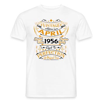Vintage Born In April 1956 Geburtstagsgeschenk - Männer T-Shirt - Weiß - Vorne - AI Model Male 178 dark (178cm)