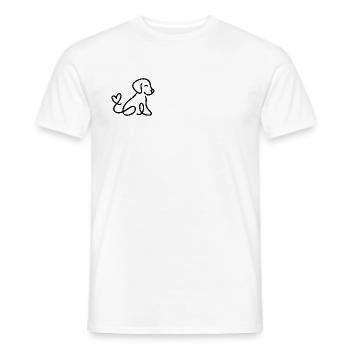 Un chien mignon avec un cœur à la queue - T-shirt homme - blanc - Devant - AI Model Male 178 dark (178cm)