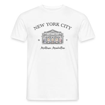 New York, Manhattan Midtown, États-Unis - T-shirt homme - blanc - Devant - AI Model Male 178 dark (178cm)