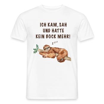 Ich kam sah und hatte kein Bock mehr! - Männer T-Shirt - Weiß - Vorne - AI Model Male 178 dark (178cm)