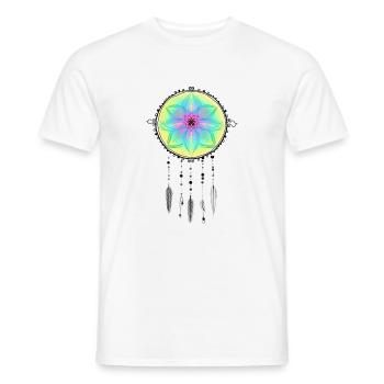 Capteur de rêves festival d'idées cadeaux fleur mandala - T-shirt homme - blanc - Devant - AI Model Male 178 dark (178cm)