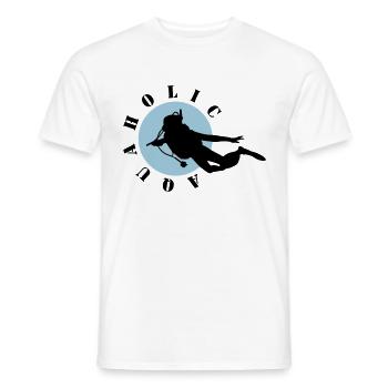 Diving: Aquaholic - Männer T-Shirt - Weiß - Vorne - AI Model Male 178 dark (178cm)