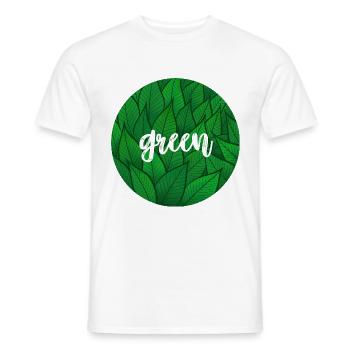Green Circle - leaves - Men's T-Shirt - white - Front - AI Model Male 178 dark (178cm)