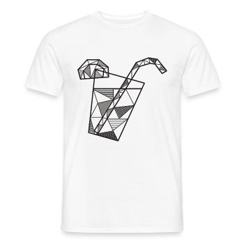 Cocktail cadeau géométrique Hipster été - T-shirt homme - blanc - Devant - AI Model Male 178 dark (178cm)