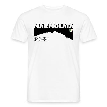 Marmolata Marmolada highest peak Dolomites mountain - Men's T-Shirt - white - Front - AI Model Male 178 dark (178cm)