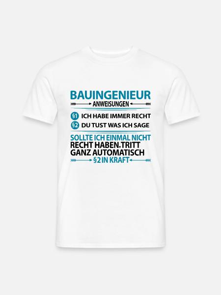 Bauingenieur Geschenkideen Danke Abschied Master - Männer T-Shirt - Weiß