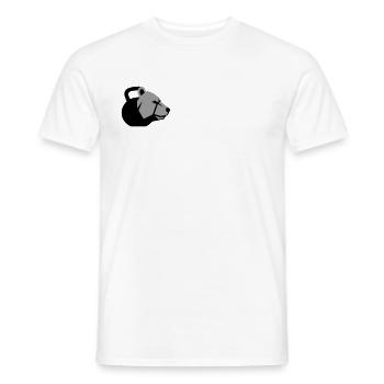 Tête d’ours dynamique avec kettlebell - T-shirt homme - blanc - Devant - AI Model Male 178 dark (178cm)