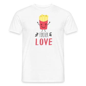 fries - fries - love - Men's T-Shirt - white - Front - AI Model Male 178 dark (178cm)
