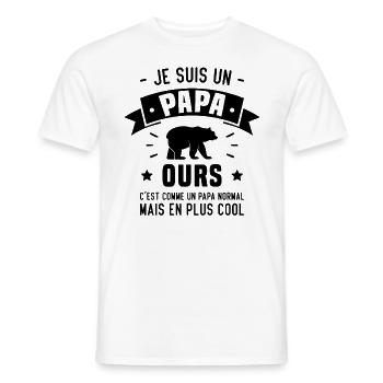 Je suis un Papa Ours Plus Cool Humour Cadeau - T-shirt homme - blanc - Devant - AI Model Male 178 dark (178cm)