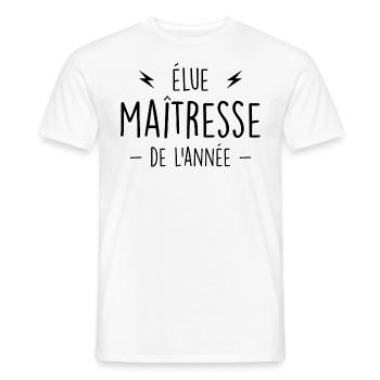 Elected Mistress of the Year - Formidable Mistress - Men's T-Shirt - white - Front - AI Model Male 178 dark (178cm)