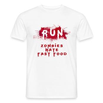 Zombies hate Fastfood ZOMBIE - T-shirt homme - blanc - Devant - AI Model Male 178 dark (178cm)