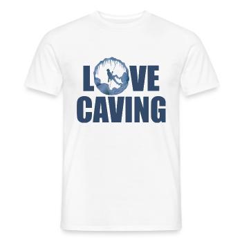Love Caving - Speleology Potholing Caver - Men's T-Shirt - white - Front - AI Model Male 178 dark (178cm)