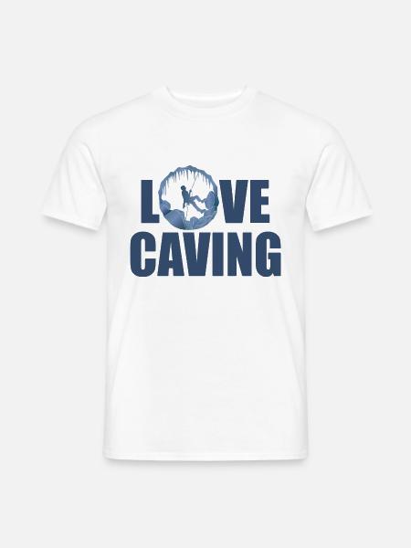 Love Caving - Speleology Potholing Caver - Mænd T-shirt - hvid