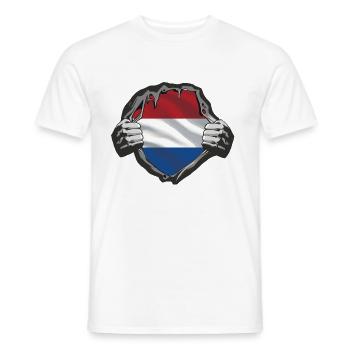 Hollande - T-shirt homme - blanc - Devant - AI Model Male 178 dark (178cm)
