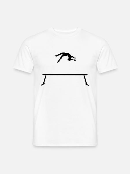 Gymnastics jump on balance beam - Men's T-Shirt - white