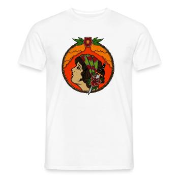 Spanish girl Spain woman Spain - Men's T-Shirt - white - Front - AI Model Male 178 dark (178cm)