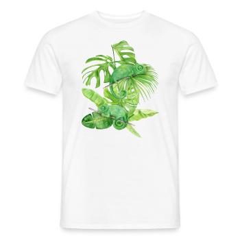 Chameleon, green chameleon lizards - Men's T-Shirt - white - Front - AI Model Male 178 dark (178cm)