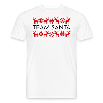 Moose Stars Norway Ugly Christmas Team Santa - Men's T-Shirt - white - Front - AI Model Male 178 dark (178cm)
