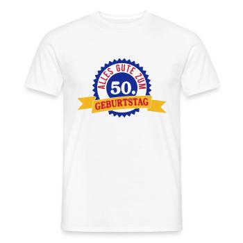 Joyeux 50e anniversaire Anniversaire - T-shirt homme - blanc - Devant - AI Model Male 178 dark (178cm)