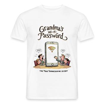 Grandma's Wi-Fi password - Men's T-Shirt - white - Front - AI Model Male 178 dark (178cm)
