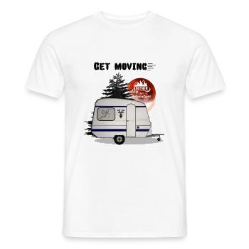 Camper - camping shirt, caravan - camping - Men's T-Shirt - white - Front - AI Model Male 178 dark (178cm)
