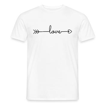 Pfeil Liebe Love Herz Herzpfeil - Männer T-Shirt - Weiß - Vorne - AI Model Male 178 dark (178cm)