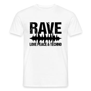 Rave Love Peace Techno Musique - T-shirt homme - blanc - Devant - AI Model Male 178 dark (178cm)
