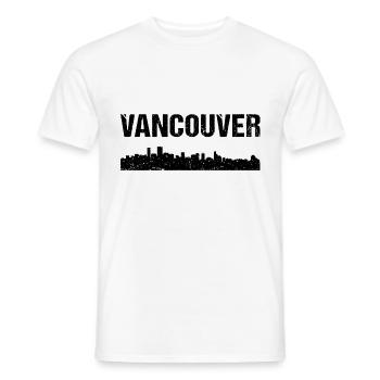 Ligne d’horizon de Vancouver - T-shirt homme - blanc - Devant - AI Model Male 178 dark (178cm)
