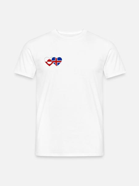 Greenland Denmark Flag Heart - Men's T-Shirt - white