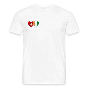 Switzerland Côte d'Ivoire Flag Heart - Men's T-Shirt - white - Front - AI Model Male 178 dark (178cm)