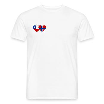 Cœur du drapeau du Chili Norvégien - T-shirt homme - blanc - Devant - AI Model Male 178 dark (178cm)