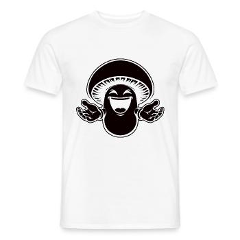Lachender Pilz – Ein Design für Pilzsammler - Männer T-Shirt - Weiß - Vorne - AI Model Male 178 dark (178cm)