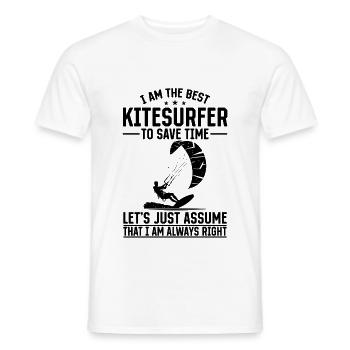 Funny Kiteboarding Kitesurfing - I am the best - Men's T-Shirt - white - Front - AI Model Male 178 dark (178cm)