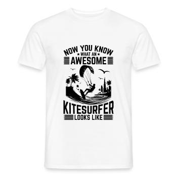 Now You Know What An Awesome Kitesurfer Looks Like - Männer T-Shirt - Weiß - Vorne - AI Model Male 178 dark (178cm)