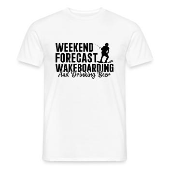 Prévisions du week-end Wakeboard et boire de la bière - T-shirt homme - blanc - Devant - AI Model Male 178 dark (178cm)
