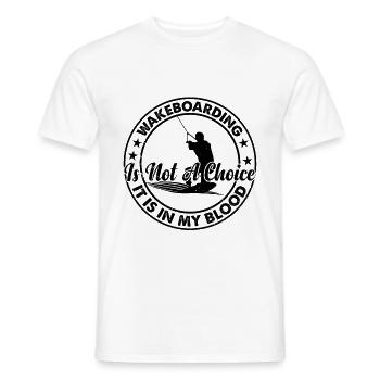 Le wakeboard n’est pas un choix, c’est dans mon sang - T-shirt homme - blanc - Devant - AI Model Male 178 dark (178cm)