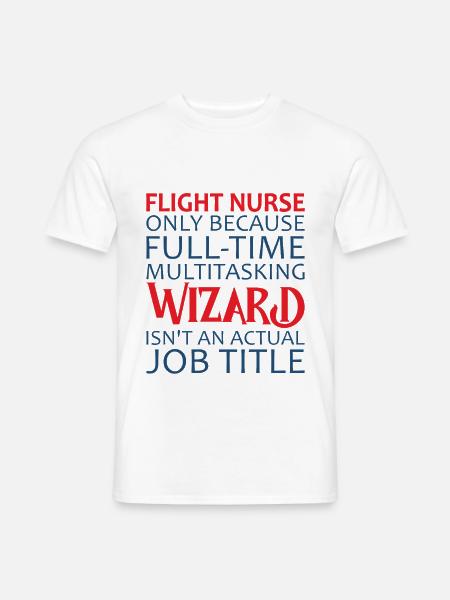 Flight Nurse Wizard Luftrettung - Männer T-Shirt - Weiß