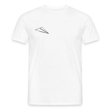 Papierflieger Skizze Minimalistisch Line Art - Männer T-Shirt - Weiß - Vorne - AI Model Male 178 dark (178cm)